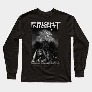 Fright Night, Vintage Horror. ( Black & White Version) Long Sleeve T-Shirt